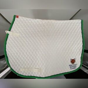 Franconia‎ Intl Quilted Saddle Pad with Green Trim and Blue Piping